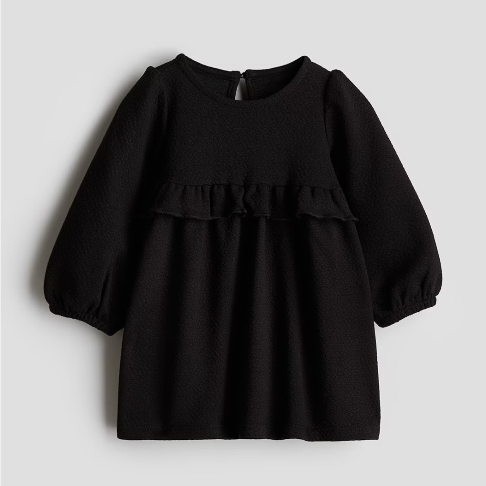 2/$15 H&M Black Ruffle-Trimmed Dress